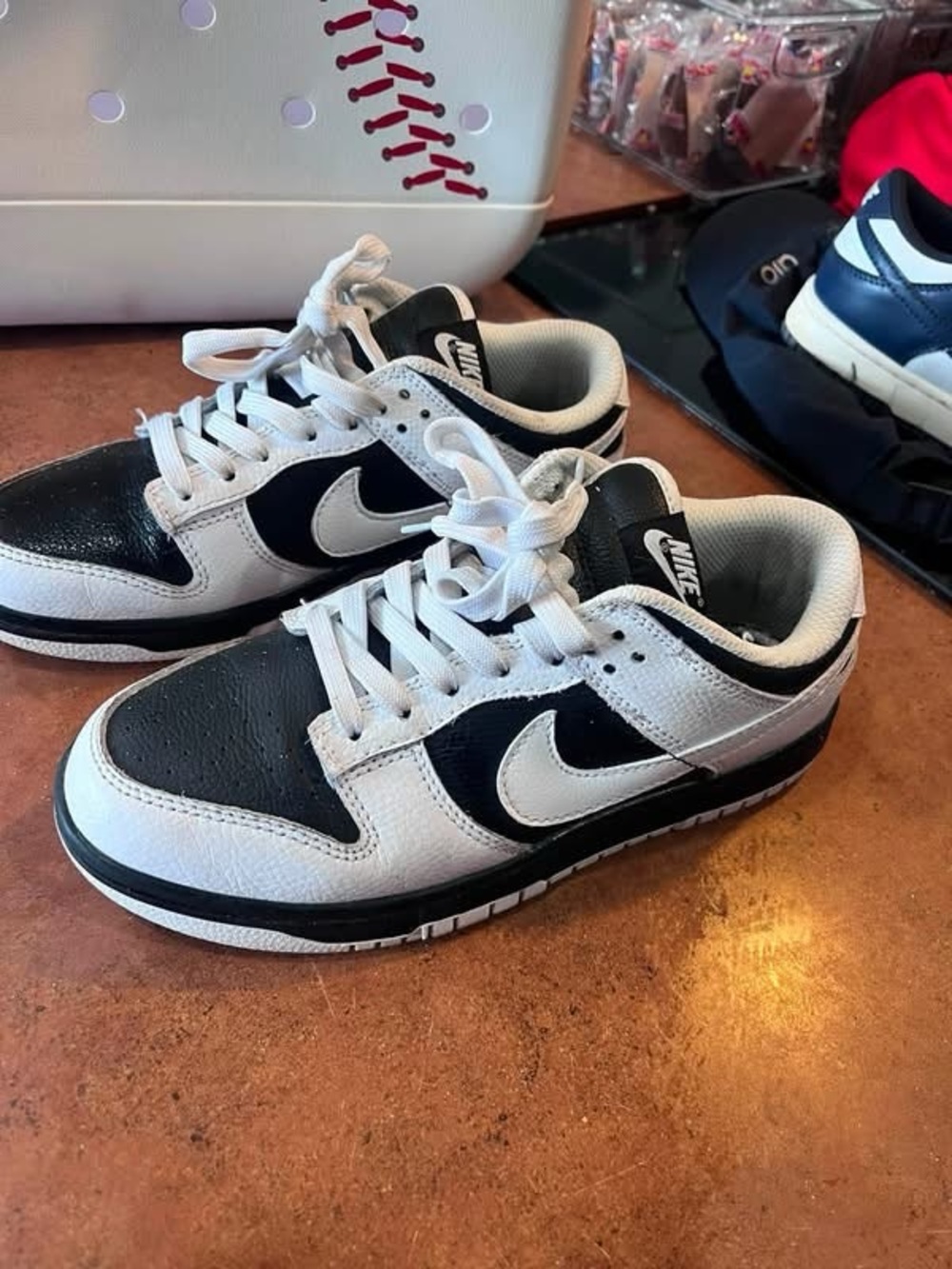 Nike Black and White Low-Top Sneakers with Classic Swoosh